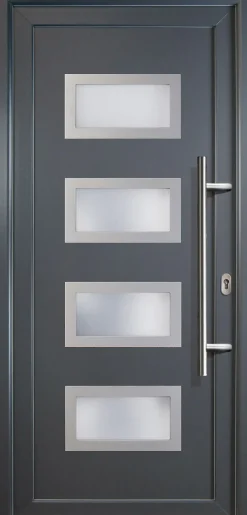 Meeth Haustür Signum PVC Exclusiv PVC Modell 92 88 x 208 cm, DIN rechts, Titan
