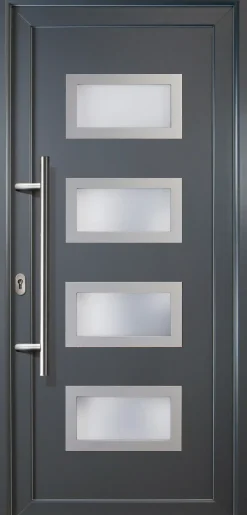 Meeth Haustür Signum PVC Exclusiv PVC Modell 92 108 x 208 cm, DIN links, Titan