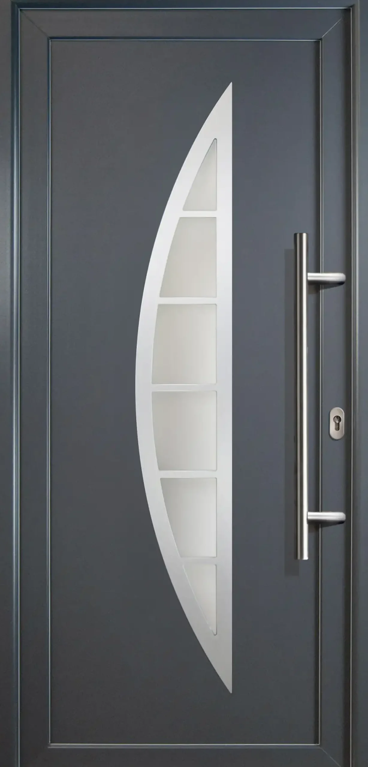 Meeth Haustür Signum PVC Exclusiv PVC Modell 28 98 x 200 cm, DIN rechts, weiß/titan