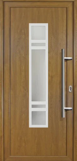 Meeth Haustür Signum PVC Exclusiv PVC Modell 83 98 x 208 cm, DIN rechts, weiß/golden Oak
