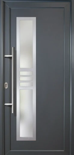 Meeth Haustür Signum PVC Exclusiv PVC Modell 53 98 x 200 cm, DIN links, Titan
