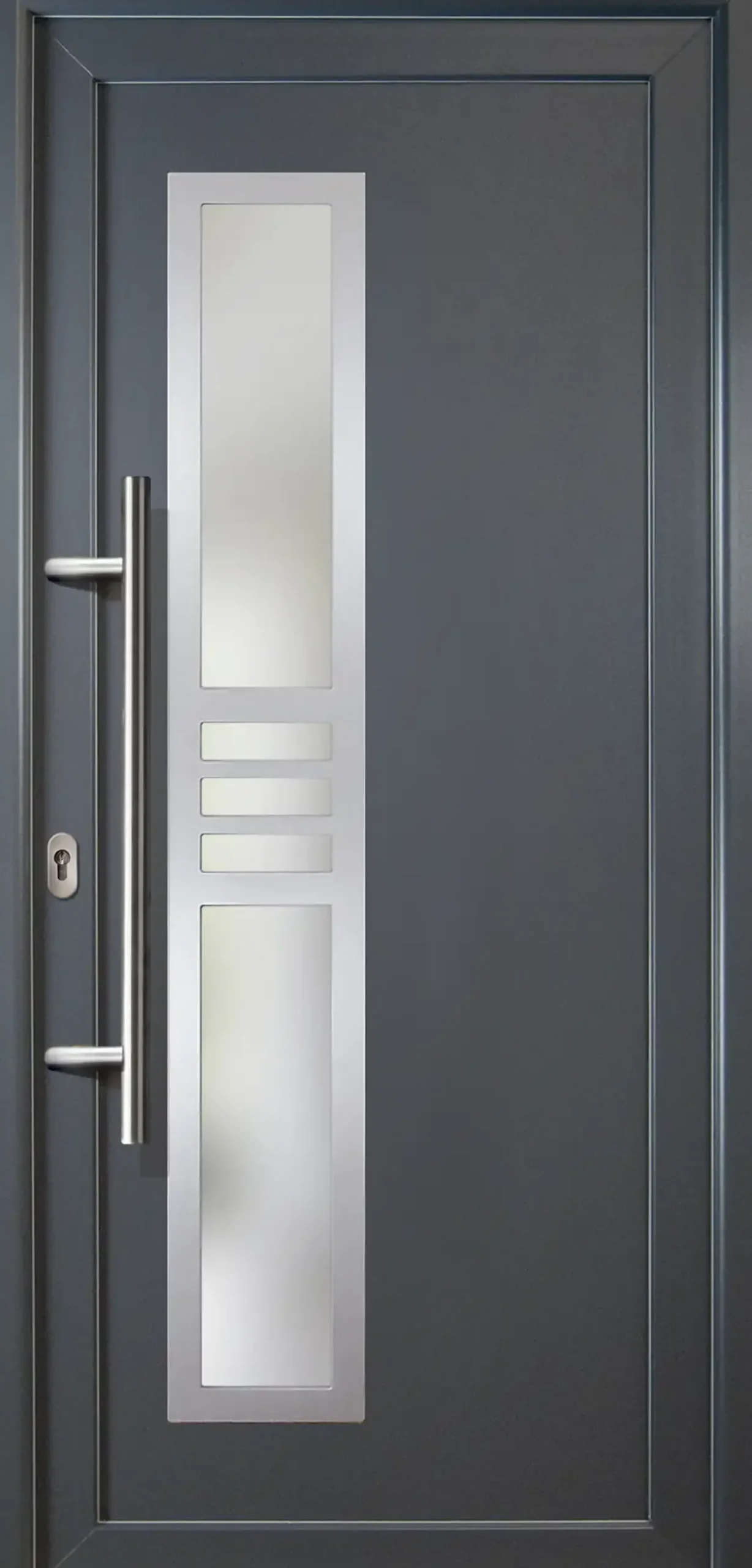 Meeth Haustür Signum PVC Exclusiv PVC Modell 53 98 x 200 cm, DIN links, weiß/titan