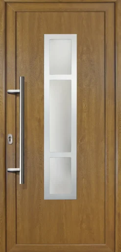 Meeth Haustür Signum PVC Exclusiv PVC Modell 87 88 x 208 cm, DIN links, Golden Oak