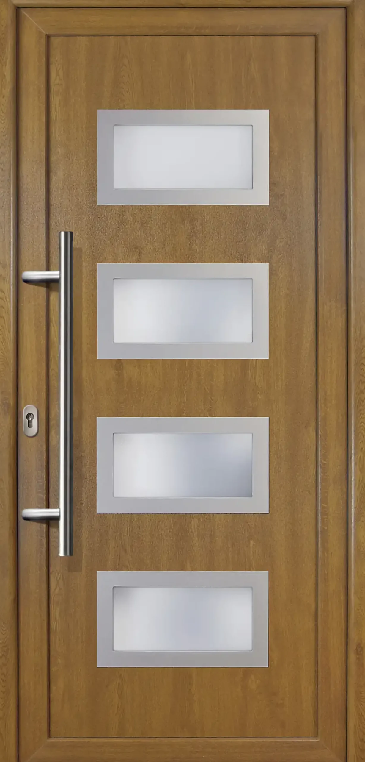 Meeth Haustür Signum PVC Exclusiv PVC Modell 92 88 x 200 cm, DIN links, golden Oak