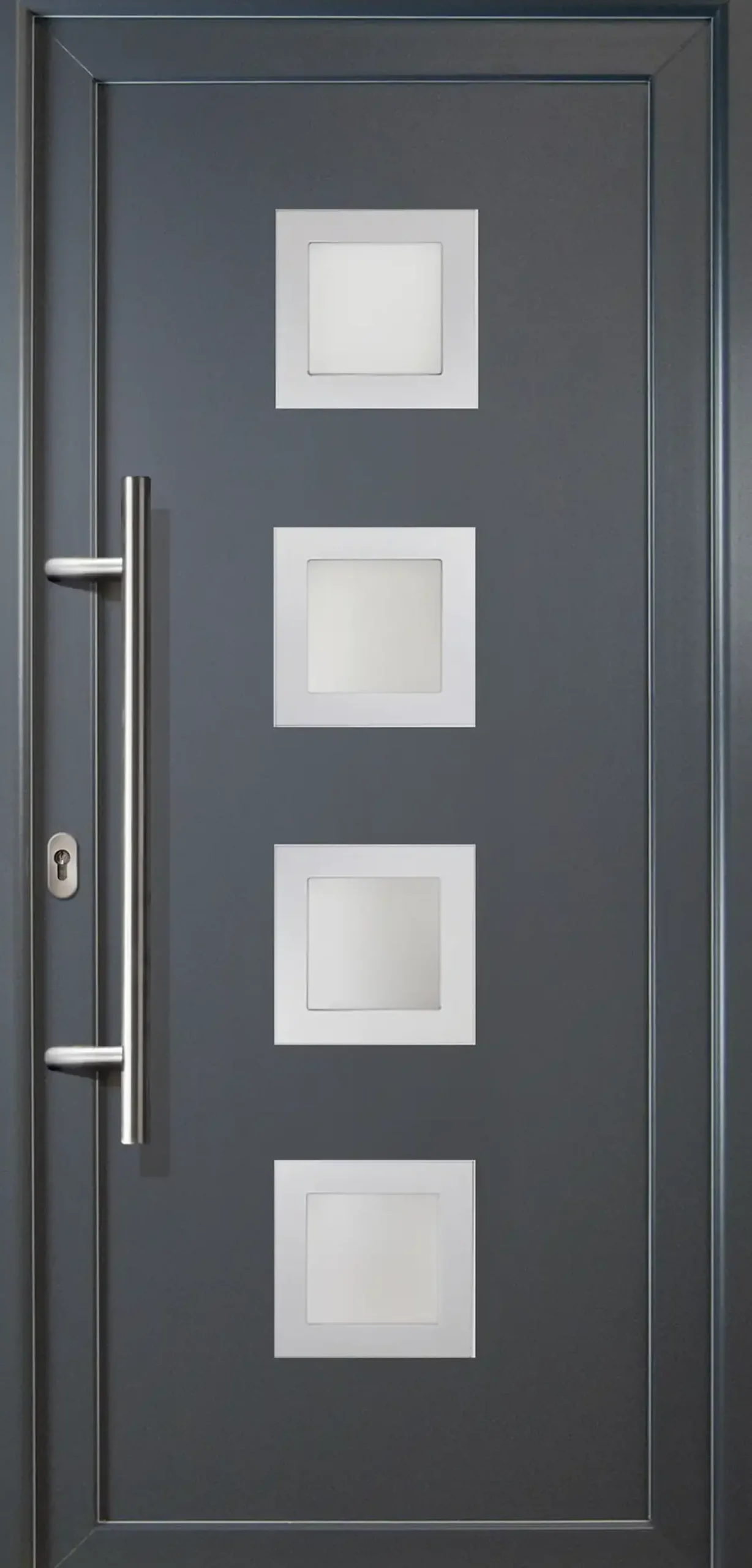 Meeth Haustür Signum PVC Exclusiv PVC Modell 84 88 x 200 cm, DIN links, weiß/titan