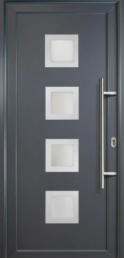Meeth Haustür Signum PVC Modell 84 108 x 200 cm, DIN rechts, weiß/titan