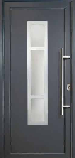 Meeth Haustür Signum PVC Modell 87 88 x 208 cm, DIN rechts, weiß/titan