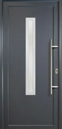 Meeth Haustür Signum PVC Modell 70 98 x 208 cm, DIN rechts, weiß/titan