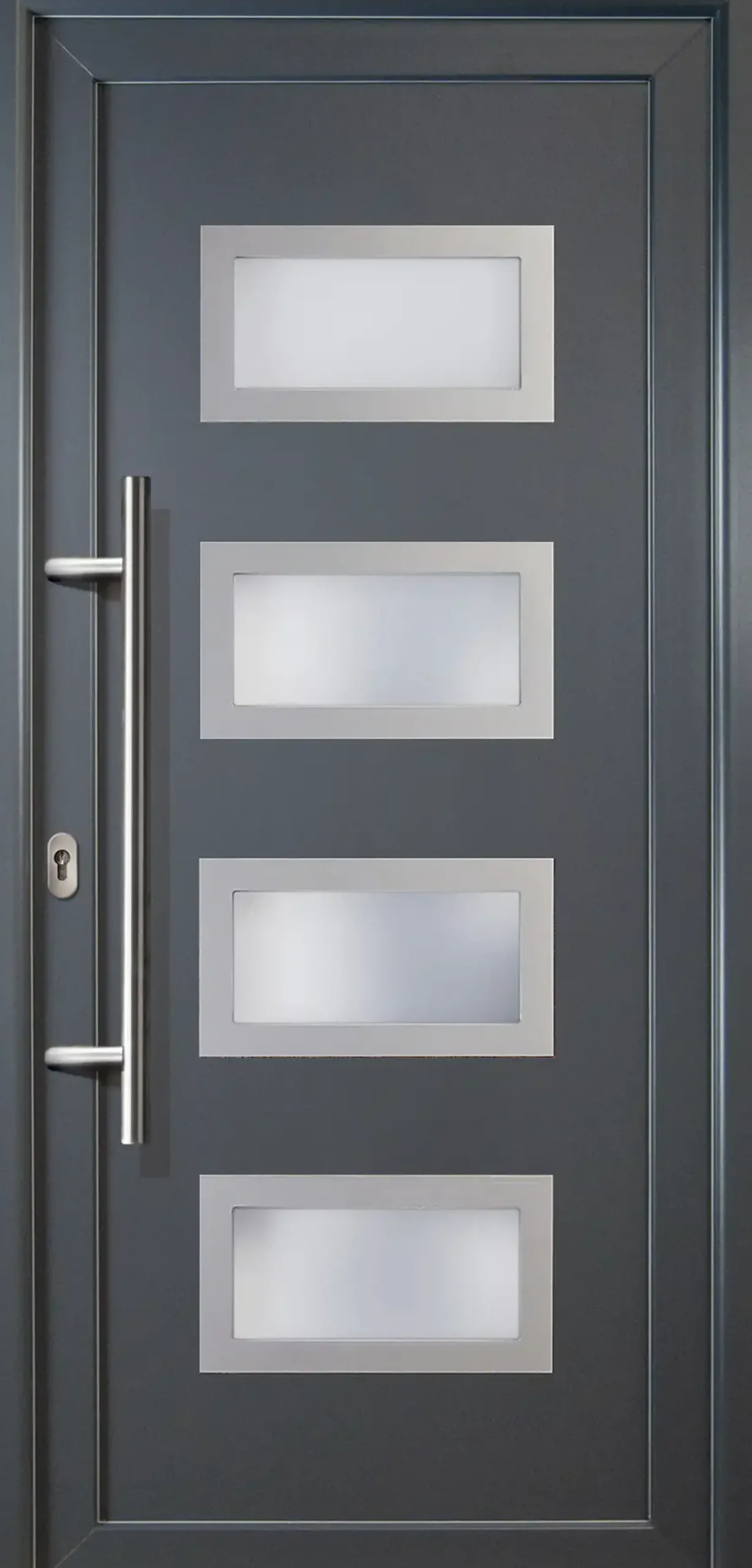 Meeth Haustür Signum PVC Modell 92 108 x 208 cm, DIN links, weiß/titan