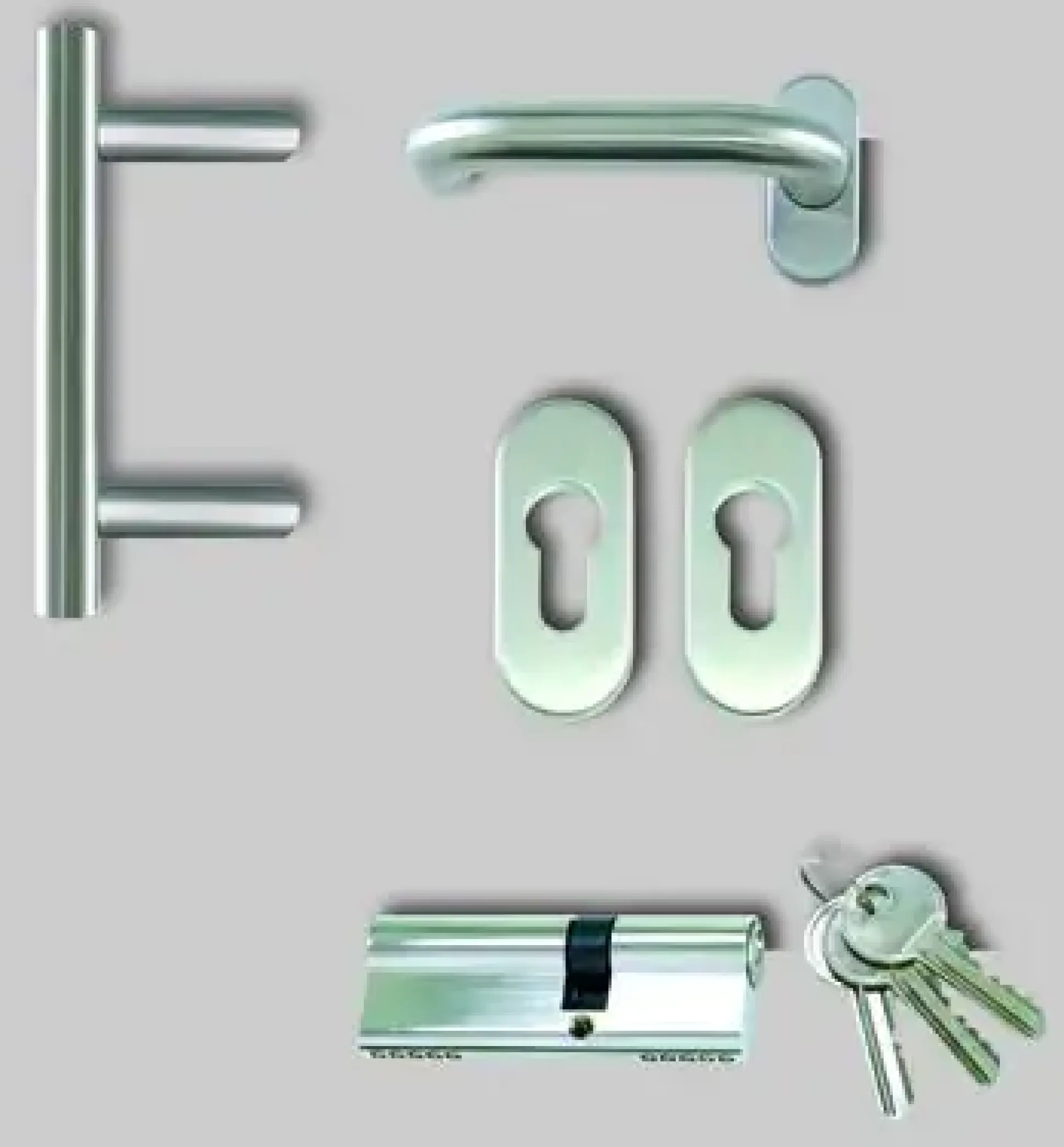 Meeth Haustürstoßgriff-Set abgerundet Edelstahl ME40