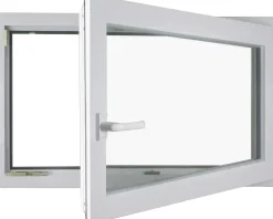 Meeth Kellerfenster 90 x 40 cm DIN rechts 1 Flügelig Dreh-Kipp weiß