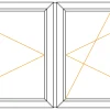 Meeth Kunststofffenster 145 x 95 cm 2-flg. Dreh/Dreh-Kipp Stulppfosten weiß