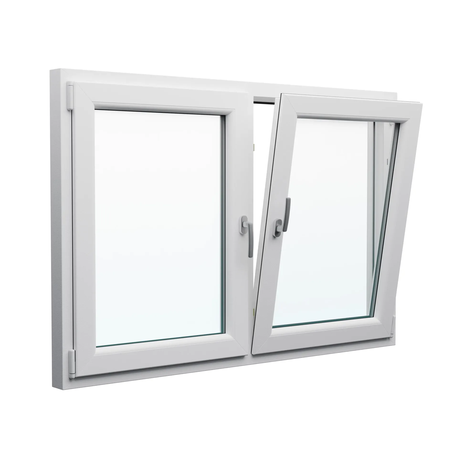 Meeth Kunststofffenster 145 x 70 cm 2-flg. Dreh-Kipp/Dreh-Kipp weiß
