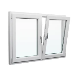 Meeth Kunststofffenster 155 x 130 cm 2-flg. Dreh-Kipp/Dreh-Kipp links weiß
