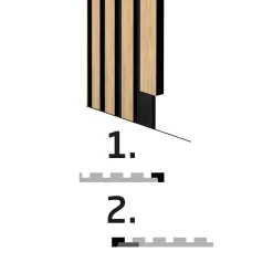 Neuhofer Abschlussleiste für Akustikpaneele 275 x 5,3 x 1,8 cm walnuss roh furnier