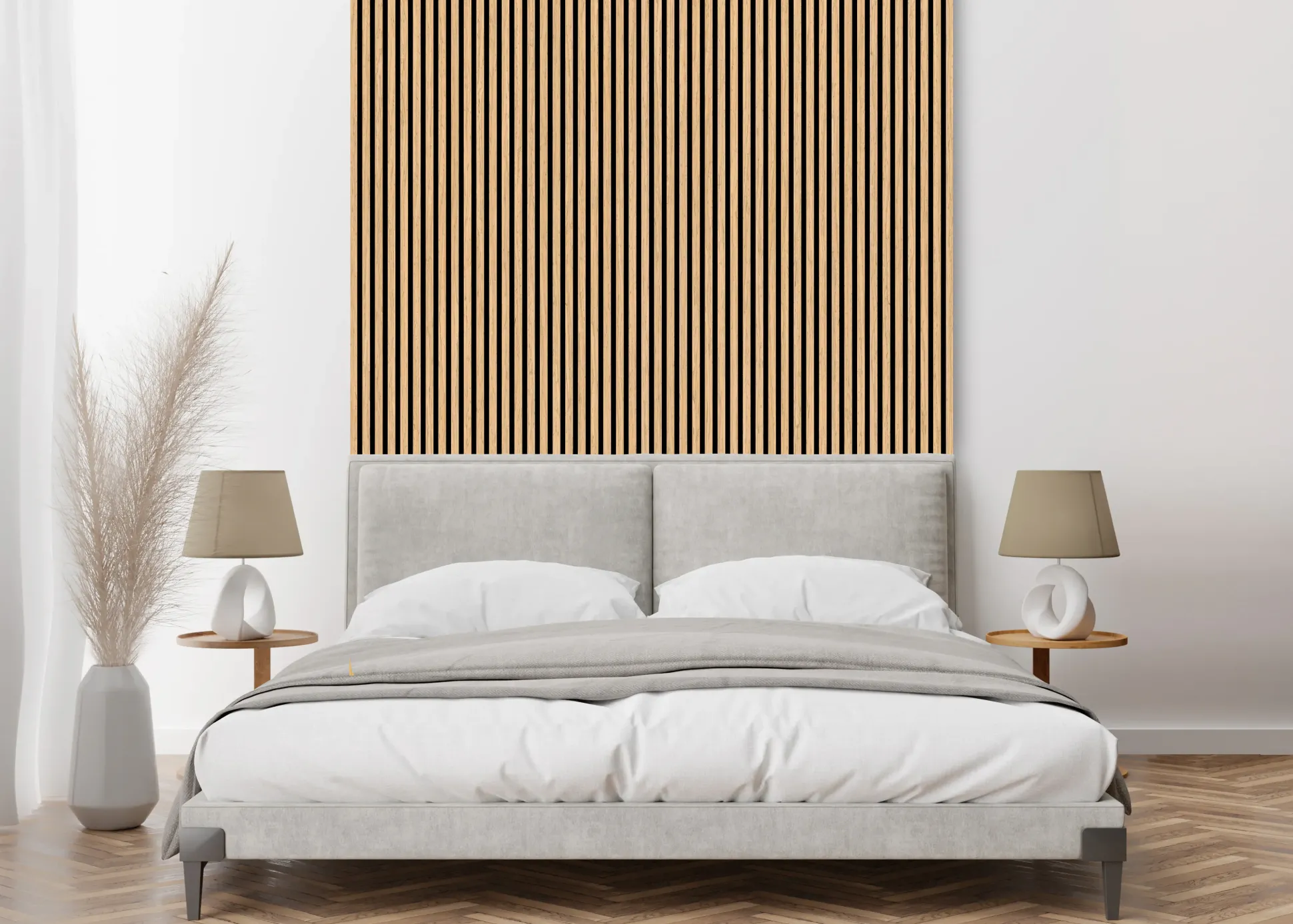 Neuhofer Akustikpaneele Holz Eiche furniert braun 267 x 57 x 1,9 cm