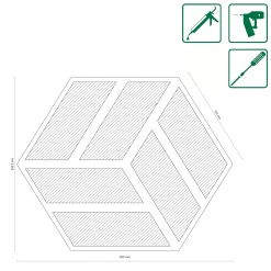 Neuhofer Akustikpaneele Hexago Eiche natur 30 x 26 x 1,9 cm