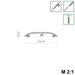 Neuhofer Übergangsprofil 90 cm, 37,5 x 5,5 mm