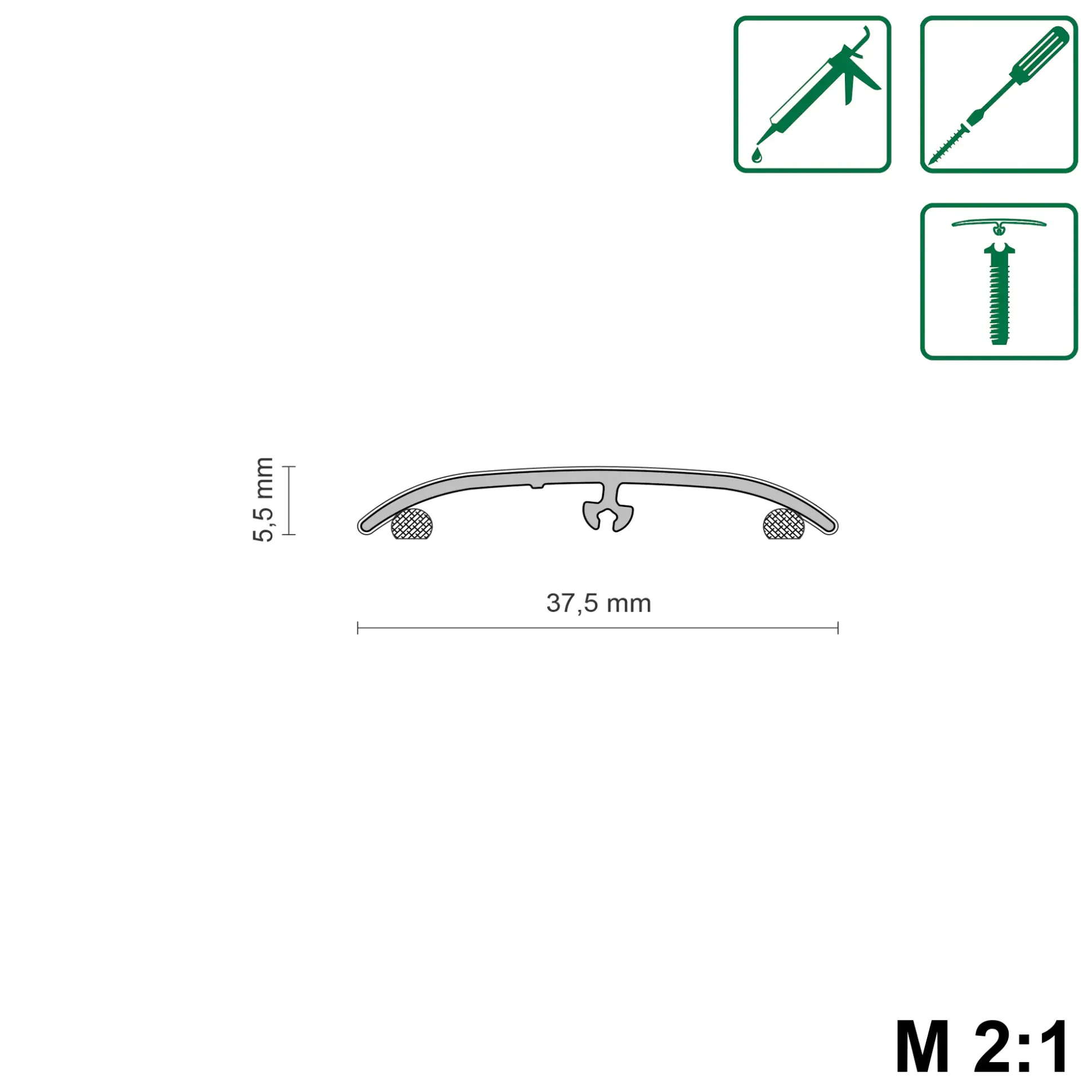 Neuhofer Übergangsprofil Dow-Fix 06 90 x 3,7 x 0,6 cm braun