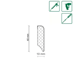 Neuhofer Fußleiste 240 cm 38,5 mm x 10 mm Uni weiß