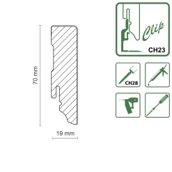 Neuhofer Fußleiste 240 cm 70 x 19 mm Yukon Eiche hell