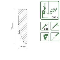 Neuhofer Fußleiste 240 cm 70 x 19 mm Eiche hell