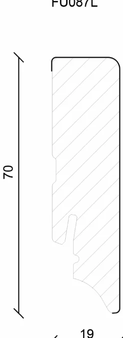 Neuhofer Fußleiste 240 cm 70 x 19 mm Eiche hell