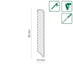 Neuhofer Fußleiste 202 cm x 80 x 10 mm weiß
