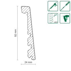 Neuhofer Fußleiste 240 cm x 92 x 24 mm weiß