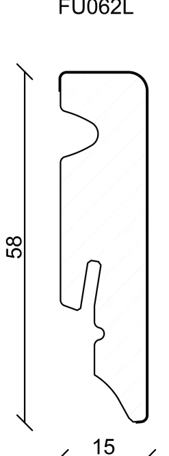 Neuhofer Fußleiste 240 cm x 58 x 15 mm dunkelgrau