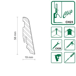 Neuhofer Fußleiste 240 cm x 58 x 19 mm eiche