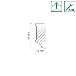 Neuhofer Fußleiste 240 cm x 40 x 16 mm weiß