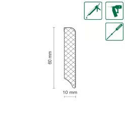 Neuhofer Fußleiste 196 cm x 60 x 10 mm weiß