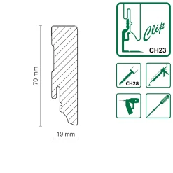 Neuhofer Fußleiste 240 cm x 70 x 19 mm Eiche Dorset