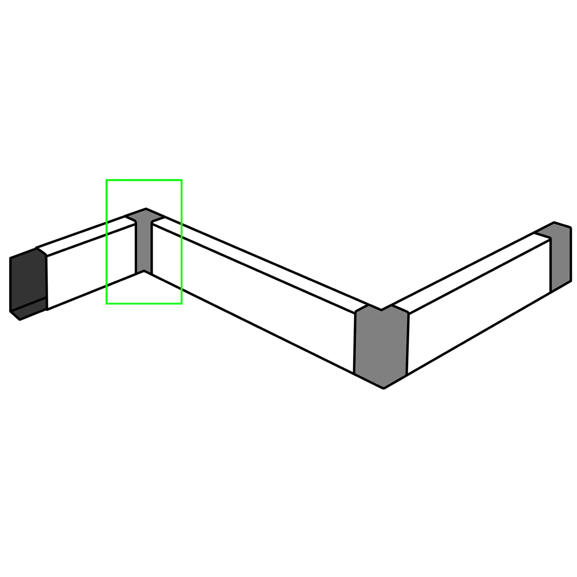 Neuhofer Innenecken für Rohrabdeckleiste 91 x 42 mm weiß