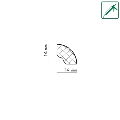 Neuhofer Viertelrundstab 240 x 1,4 x 1,4 cm weiß