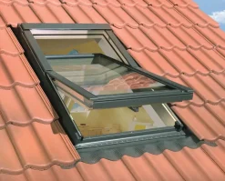 OptiLight Dachfenster B06 78 x 118 cm Kiefernholz natur Blech grau 879906