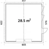 Palmako Fertiggarage Andre 557 x 576 cm mit Sektionaltor naturbelassen