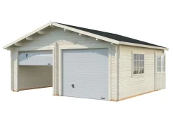 Palmako Fertiggarage Doppelgarage Roger 575 x 510 cm mit Sektionaltor naturbelassen