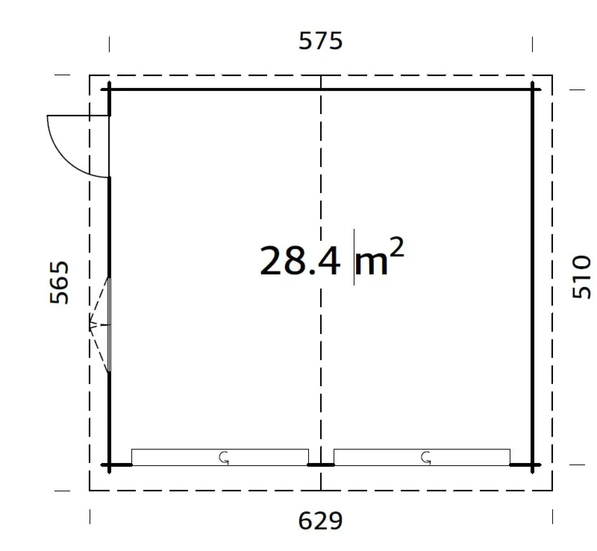 Palmako Fertiggarage Doppelgarage Roger 575 x 510 cm mit Sektionaltor naturbelassen