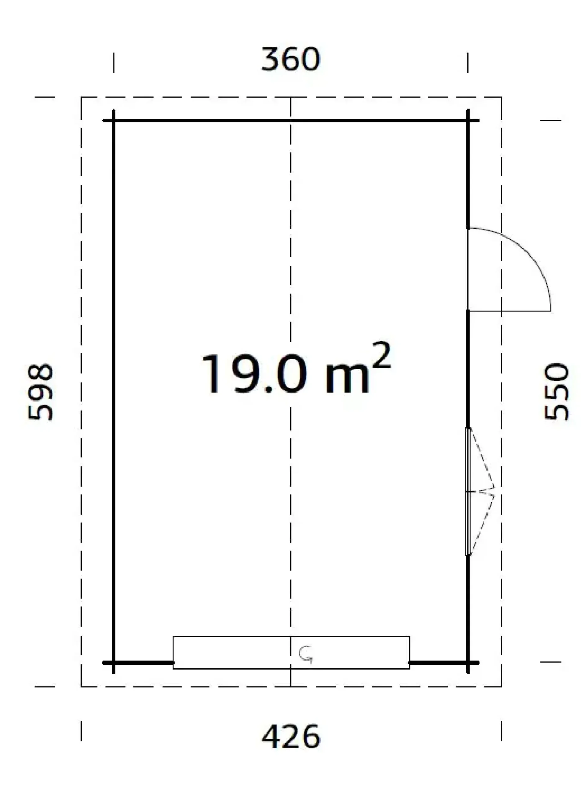 Palmako Fertiggarage Roger 360 x 550 cm mit Sektionaltor naturbelassen