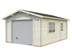 Palmako Fertiggarage Roger 360 x 550 cm mit Sektionaltor naturbelassen