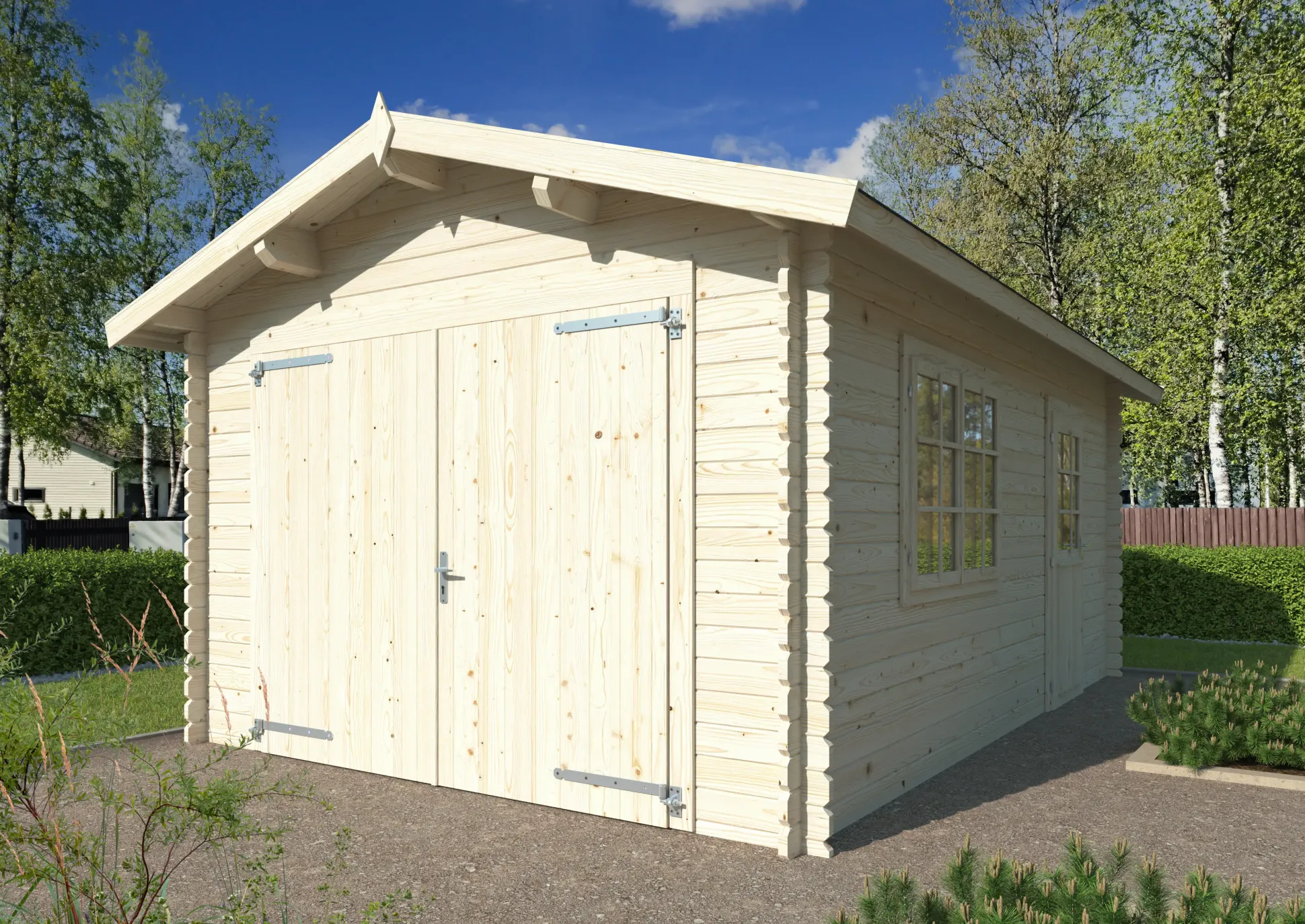 Palmako Fertiggarage Tony 330 x 500 cm naturbelassen