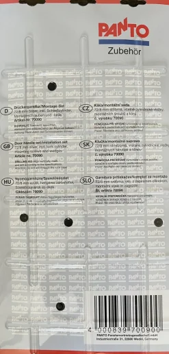 Panto Drückergarnitur Aluminium 72/8 mm inkl. Zylinder und Montageset