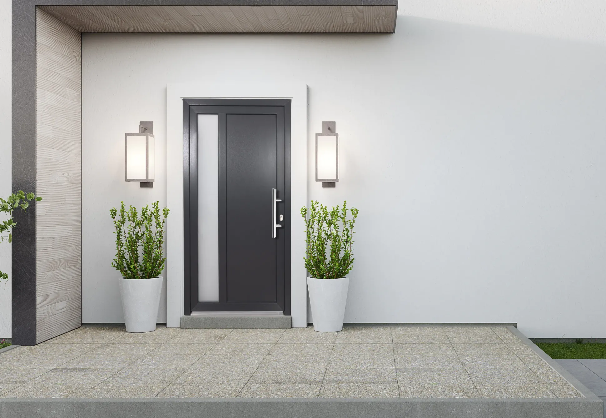 Panto Haustür Modell K 011 DIN rechts anthrazit 110 x 210 cm