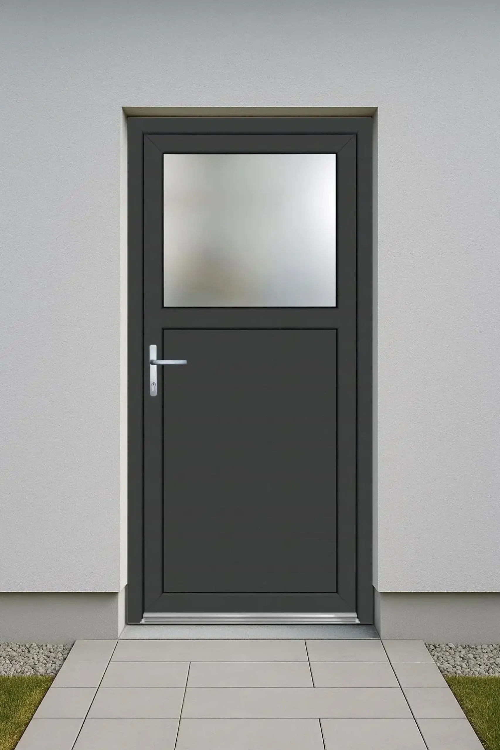 Panto Nebeneingangstür Kunststoff Premium 510 98 x 198 cm DIN links weiß/anthrazit