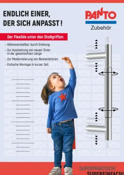 Panto Stoßgriff-Set Edelstahl 30 - 40 cm verstellbar