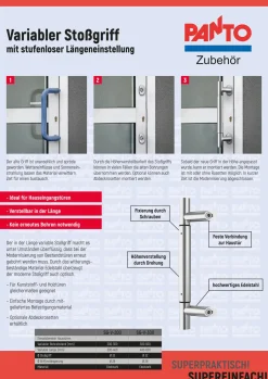 Panto Stoßgriff-Set Edelstahl 40 - 60 cm verstellbar