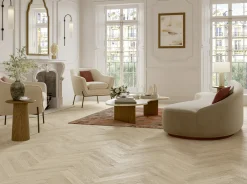 Parador Parkett Trendtime 3 Living Plus Eiche Bardolino weiß lackversiegelt matt weiß Minifase