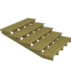 Plus Außentreppe Kiefer 5 Stufen 180 cm breit Schritttiefe 39 cm